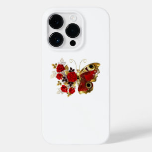 Red flower butterfly with red roses Case-Mate iPhone 14 pro case