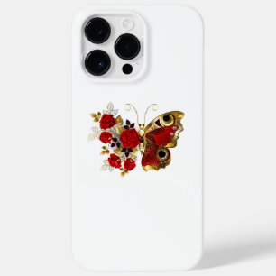 Red flower butterfly with red roses Case-Mate iPhone 14 pro max case