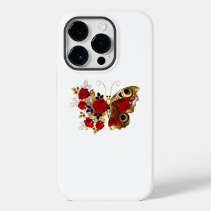 Red flower butterfly with red roses Case-Mate iPhone 14 pro case
