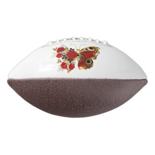 Red flower butterfly with red roses football