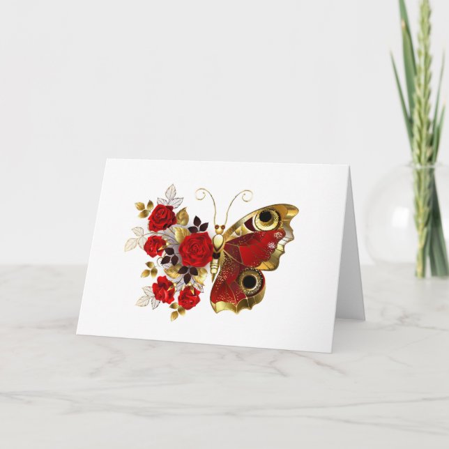 Red flower butterfly with red roses program (Front)