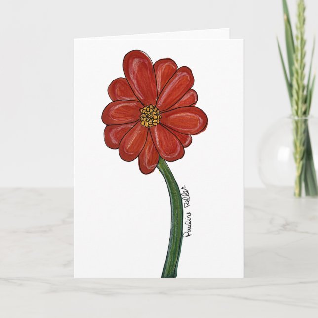 Red Flower Card (Front)