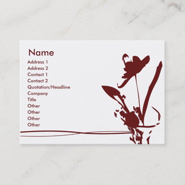 Red Flower - Chubby Business Card (Front)