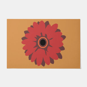Red Flower Doormat, Housewarminig Gift, Floral Doormat