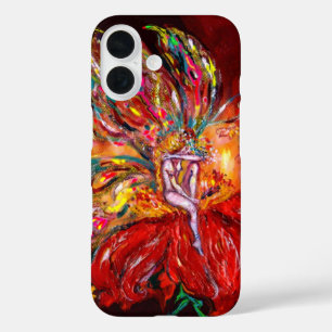 RED FLOWER FAIRY Fantasy iPhone 16 Case