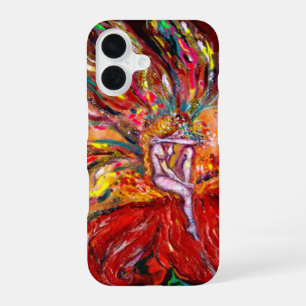 RED FLOWER FAIRY Fantasy iPhone 16 Case