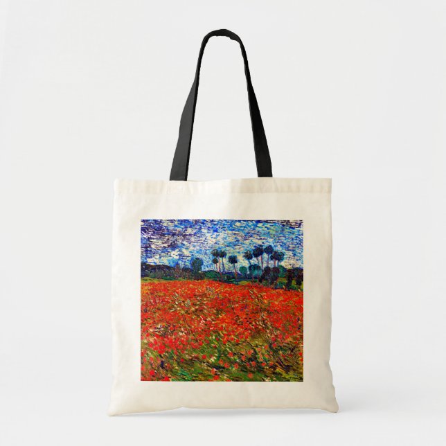 Red Flower Field, Van Gogh Tote Bag (Front)