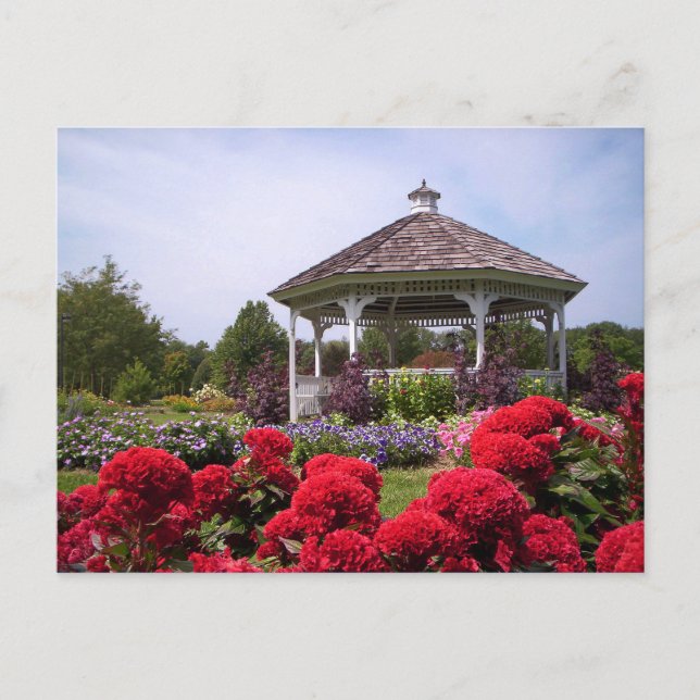 Red Flower Garden Gazebo, Mark Edward Westerfield Postcard (Front)