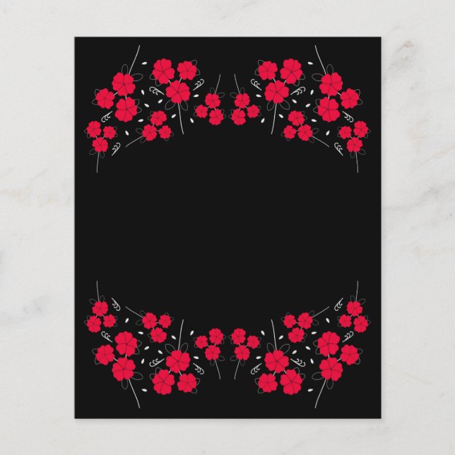 Red Flower Garland Scrapbook Paper (Front)