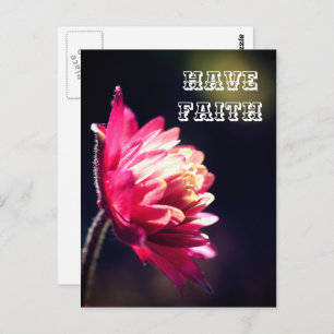Red Flower Have Faith Inspirational  Postcard