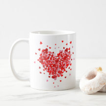 Red Flower Heart Valentine's Day Gift Mug