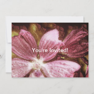 Red Flower Illustration Invitation