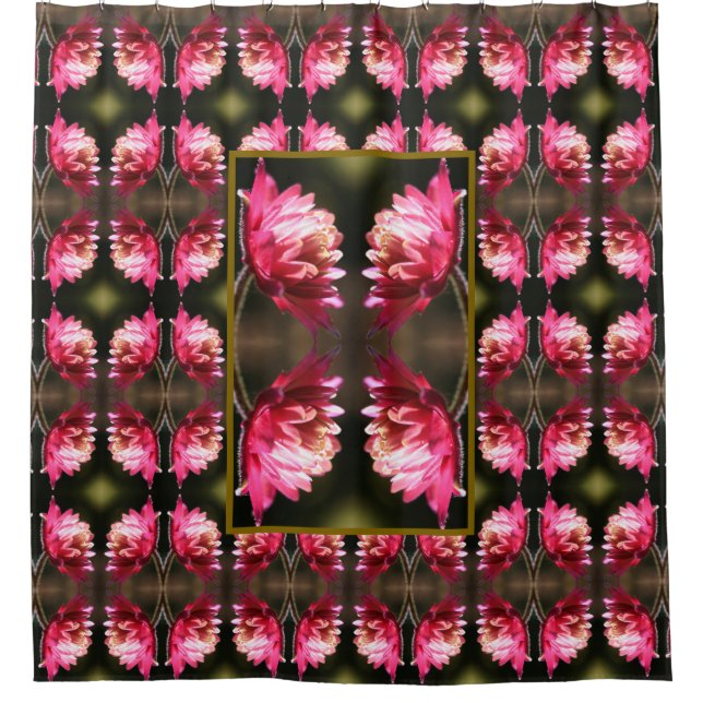 Red Flower In Sunlight Abstract Pattern   Shower Curtain (Front)