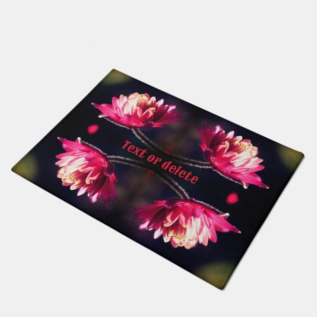 Red Flower In Sunlight Abstract Personalised Doormat (Angled)