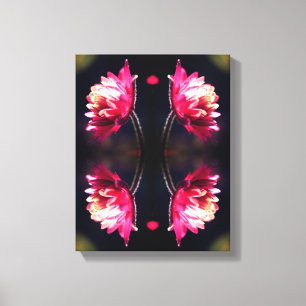 Red Flower In Sunlight Close Up Abstract Canvas Print