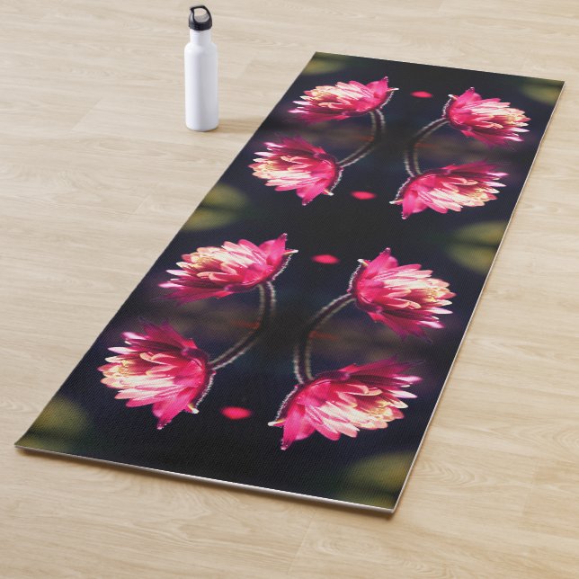 Red Flower In Sunlight Close Up Abstract Yoga Mat (In Situ)