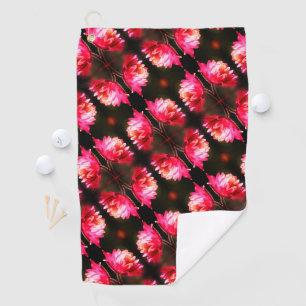 Red Flower In Sunlight Close Up Pattern    Golf Towel