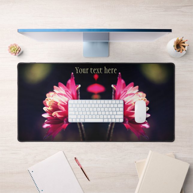 Red Flower In Sunlight Close Up Personalised Desk Mat (Office 1)