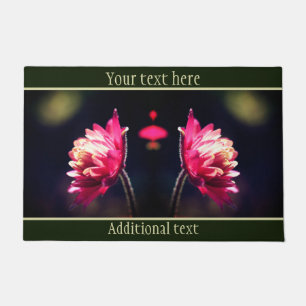 Red Flower In Sunlight Close Up Personalized Doormat