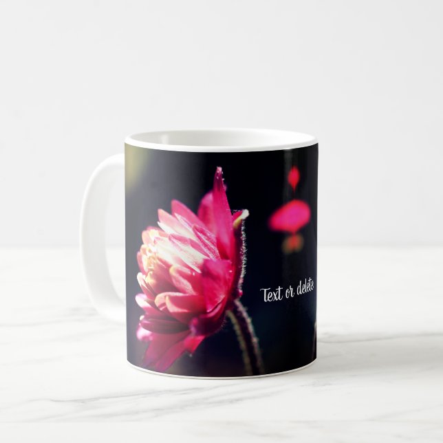 Red Flower In Sunlight Floral Personalised Coffee Mug (Front Left)