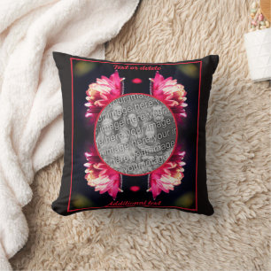 Red Flower In Sunlight Frame Add Your Photo Cushion