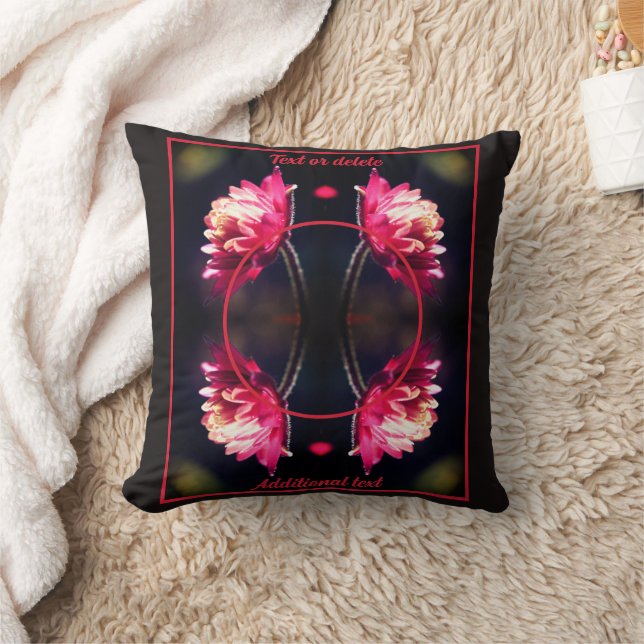Red Flower In Sunlight Frame Add Your Photo Cushion (Blanket)