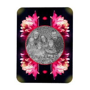Red Flower In Sunlight Frame Add Your Photo Magnet