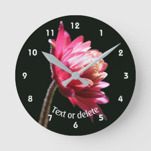 Red Flower In Sunlight Personalised Round Clock
