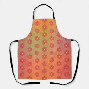 Red Flower in Watercolor Apron