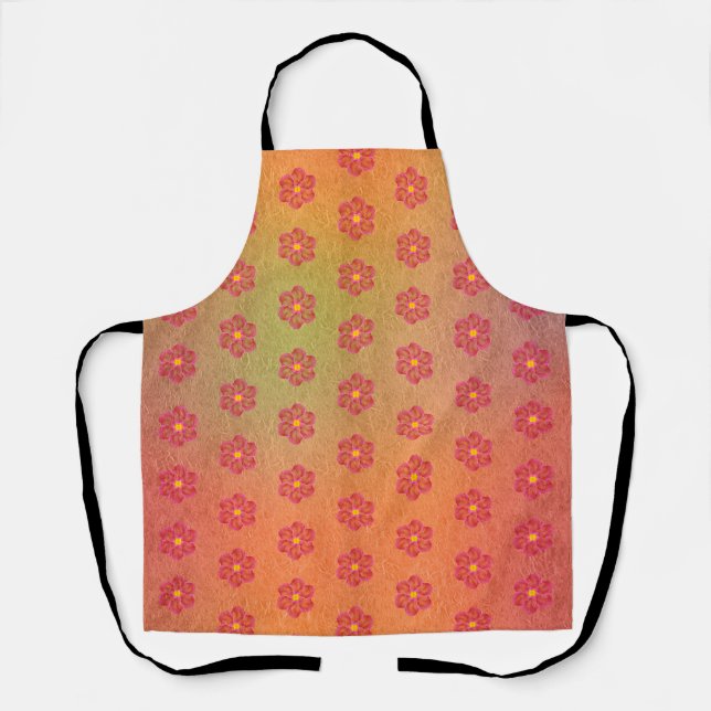 Red Flower in Watercolor Apron (Front)