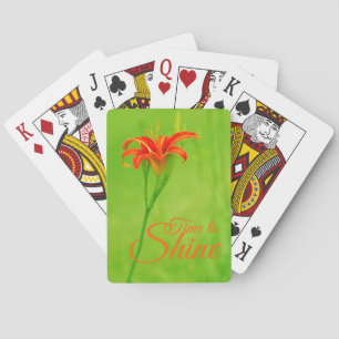 Red Flower "It's time to shine" Playing Cards