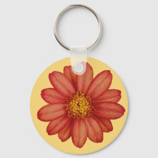 red flower key ring
