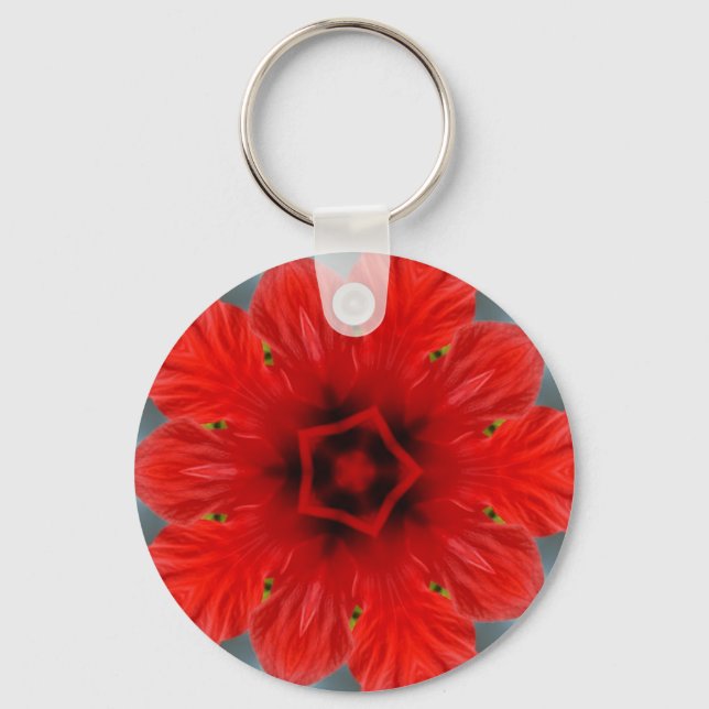 Red Flower Key Ring (Front)