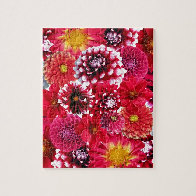 Red Flower Mix Jigsaw Puzzle (Vertical)