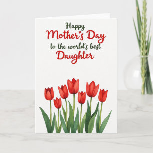 Red Flower Mothers Day Script Card