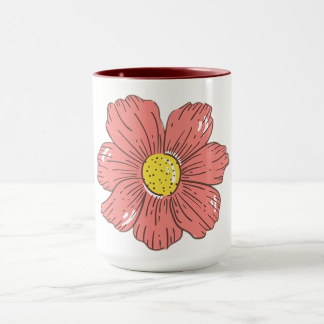 Red flower mug (Center)