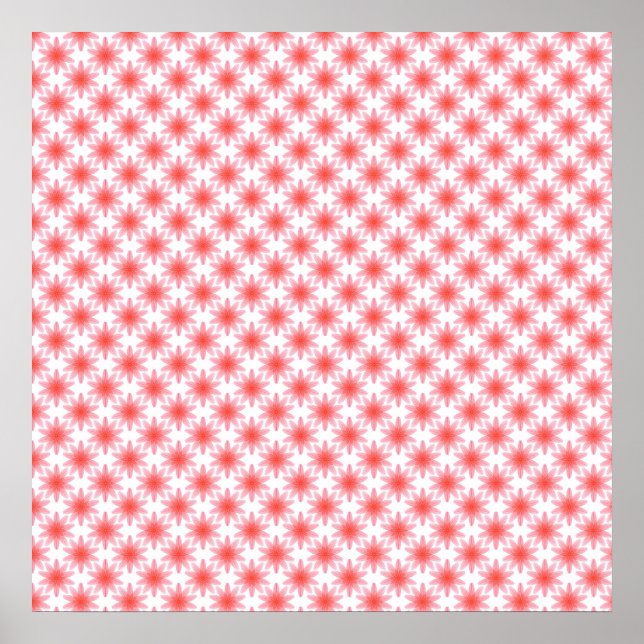 Red Flower Pattern Poster (Front)