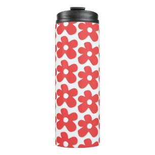 Red Flower pattern Thermal Tumbler