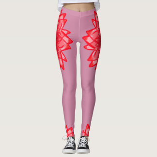 Red flower pattern your colour customisable leggings