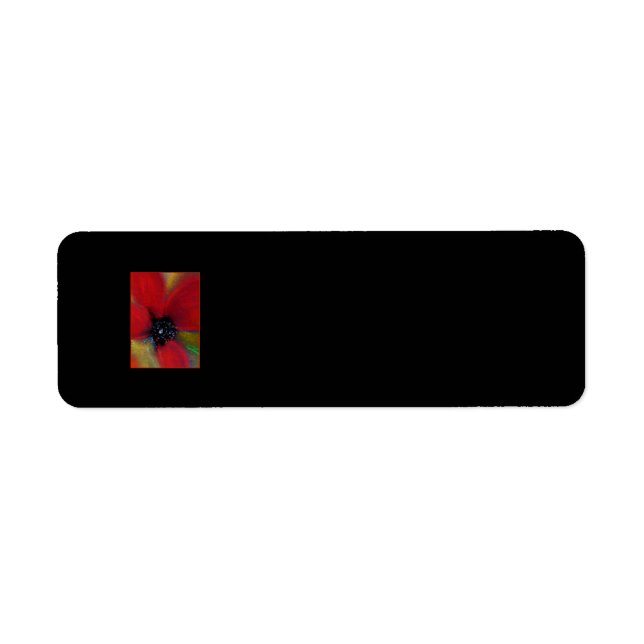 Red Flower, Poppy. Return Address Label (Front)