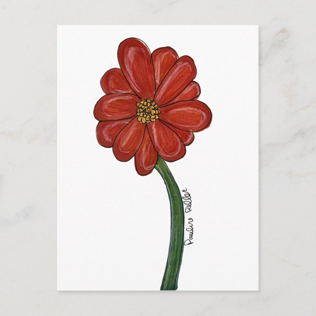 Red Flower Postcard (Front)