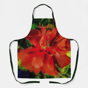 Red Flower Power Apron