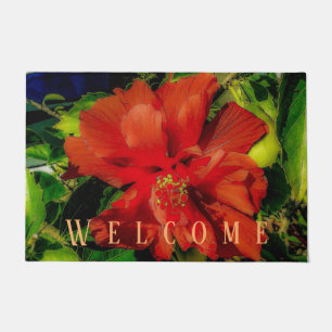 Red Flower Power Doormat