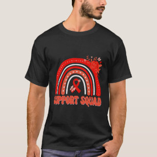 Red Flower Rainbow Blood Cancer Awareness Support  T-Shirt