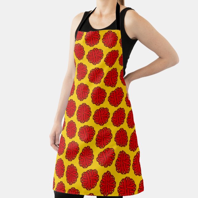 Red Flower Ribbon by Kenneth Yoncich Apron (Insitu)