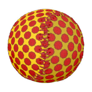 Red Flower Ribbon by Kenneth Yoncich Baseball