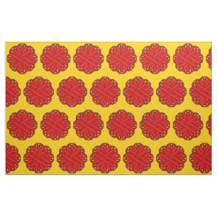 Red Flower Ribbon by Kenneth Yoncich Fabric