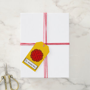 Red Flower Ribbon by Kenneth Yoncich Gift Tags