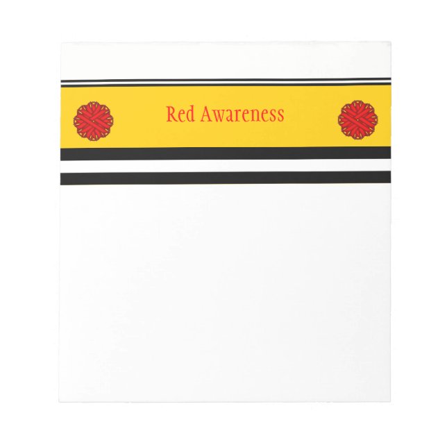 Red Flower Ribbon by Kenneth Yoncich Notepad (Front)