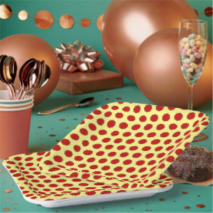 Red Flower Ribbon by Kenneth Yoncich Paper Plate